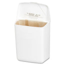 Hospeco Wall Mount Sanitary Napkin Receptacle-Abs, Ppc Plastic, 1 Gal, White - HOS250201W - TotalRestroom.com