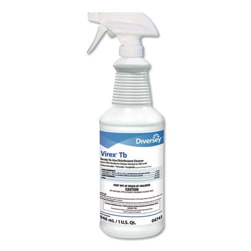 Virex TB Disinfectant Cleaner, Lemon Scent, Liquid, 32 oz Bottle, 12/C