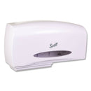Scott Essential Coreless Twin Jumbo Roll Tissue Dispenser, 20 1/10 X 5 9/10 X 10 9/10 - KCC09609 - TotalRestroom.com