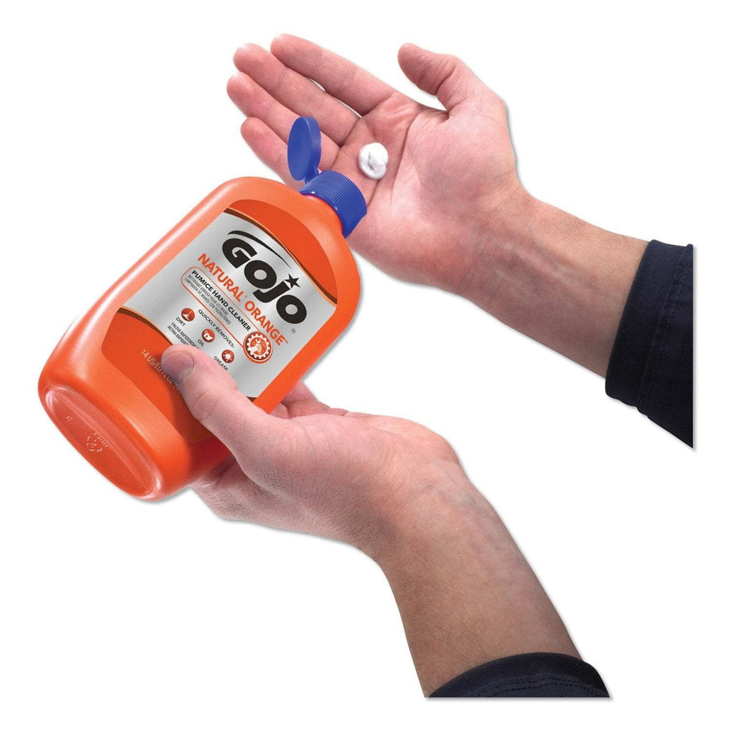 Gojo Natural Orange Pumice Hand Cleaner, Citrus, 14 Oz Bottle
