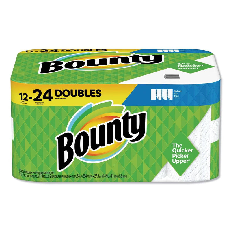 Bounty Select-A-Size Paper Towels, 2-Ply, White, 5.9 X 11, 92 Sheets/Roll, 12 Rolls/Ct - PGC76209