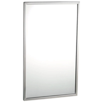 Bobrick B-2908-1830 (18 x 30) Commercial Tempered Glass Restroom Mirror, Angle Frame, 18