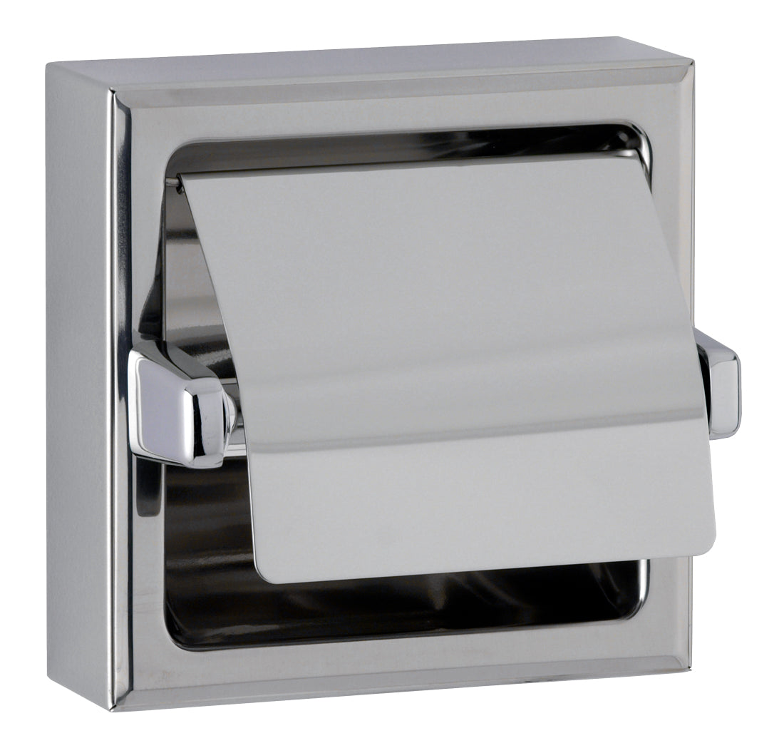 Bobrick B-6699 Commercial Toilet Paper Dispenser w/ Hood, Surface-Mounted, Zamak w/ Chrome Finish 2 - Surface-Mounted Toilet Tissue Dispenser with Hood