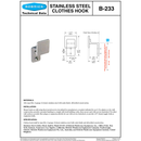Bobrick B-233 Commercial Double Robe Hook, Stainless Steel w/ Satin Finish
