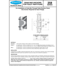 Bobrick B-2586 Commercial Grab Bar Anchor for use with Bobrick 1/2" Panels