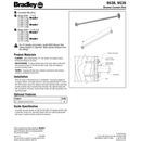 Bradley 9538-036000 Industrial Shower Curtain Rod, 36" Length, Stainless Steel