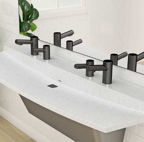 Bradley (S53-3300) RT5-BN Touchless Counter Mounted Sensor Faucet, .5 GPM, Brushed Nickel, Metro Series