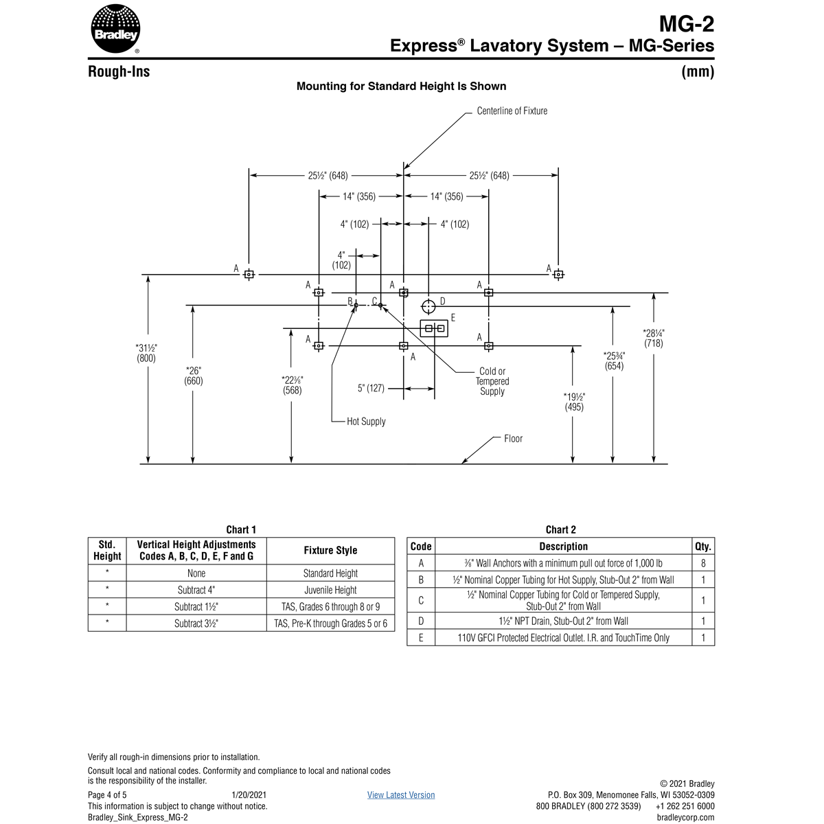 Bradley MG-2 Handwashing Lavatory