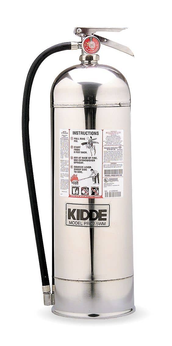 Kidde Water Fire Extinguisher with 2.5 gal. Capacity and 55