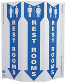 Zing Restroom Sign, 12 x 9In, BL/WHT, Restrooms - 4060 - TotalRestroom.com