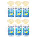SCRUBS Hand Sanitizer Wipes, Antimicrobial & Antibacterial, 6 x 8, 120 Wipes/Canister, 6/Carton - DYM92991 - TotalRestroom.com