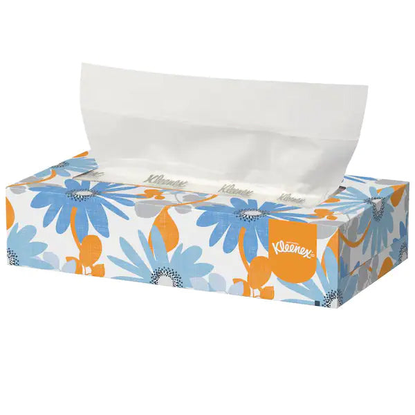 Kleenex White Facial Tissue, 2-Ply, 125 Sheets/Box, 12 Boxes/Carton - KCC03076