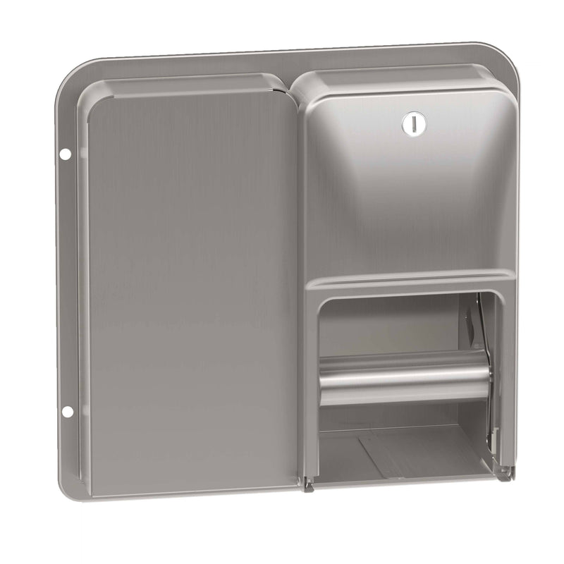 Bradley 5A20 Commercial Toilet Paper Dispenser, Partition-Mounted, Stainless Steel w/ Satin Finish