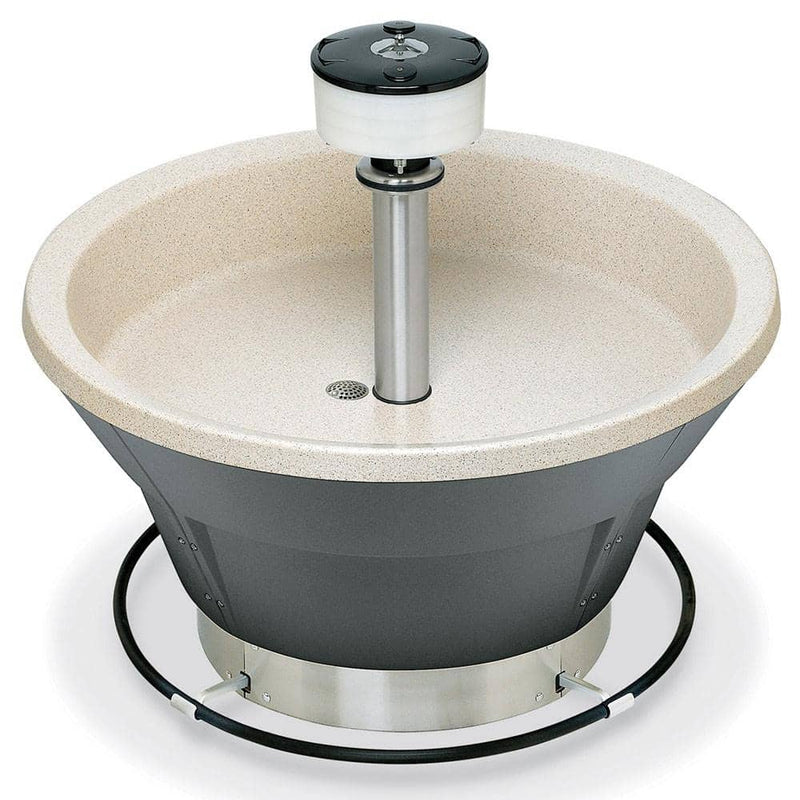 Bradley 36" Circular Bradstone Washfountain, Foot Control, A Drain, Color: Carbon - WF2805F-A-MMV-LSD - TotalRestroom.com