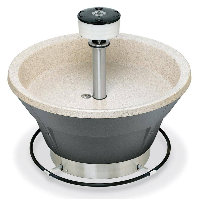 Bradley 54" Circular Bradstone Washfountain, Foot Control, A Drain, Color: Sandbox - WF2808F-A-MMV-LSD - TotalRestroom.com