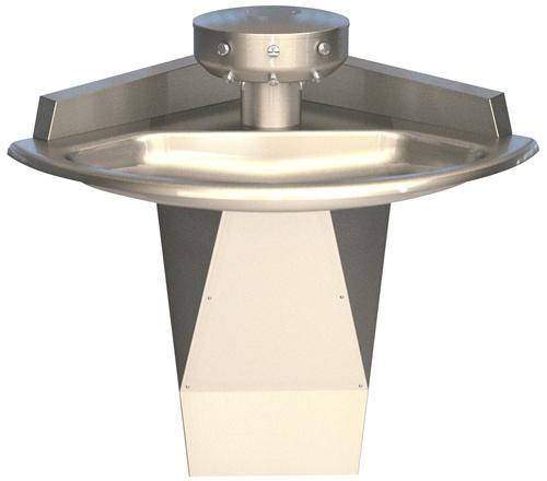 Bradley 54" Corner Sentry Washfountain, Hand Conrol, A Drain - SN2013