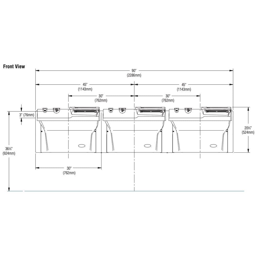 Bradley Advocate 3-in-1 Lavatory System, 3 Station - AV90 - TotalRestroom.com