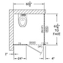 Bradley ICADA Toilet Partition, 1 ADA In Corner Compartment, 60"W x 61-1/4"D, Stainless Steel - TotalRestroom.com