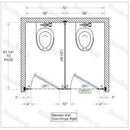 Bradley BW23660 Toilet Partition, 2 Between Wall Compartments, 72"W x 61-1/4"D, Stainless Steel - TotalRestroom.com