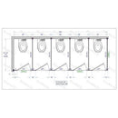 Bradley IC53660 Toilet Partition, 5 In Corner Compartments, 180" W x 61-1/4"D, Metal - TotalRestroom.com