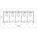 Bradley BW53660 Toilet Partition, 5 Between Wall Compartments, 180"W x 61-1/4"D, Stainless Steel - TotalRestroom.com