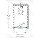Bradley BW13660 Toilet Partition, 1 Between Wall Compartment, 36"W x 61-1/4"D, Stainless Steel - TotalRestroom.com