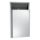 ASI 0458 Commercial Restroom Waste Receptacle, 12 Gallon, Semi-Recessed-Mounted, 4" W x 4" H x 4-1/4" D, Stainless Steel