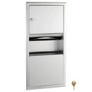 Bobrick B-369 Combination Commercial Paper Towel Dispenser/Waste Receptacle, Recessed-Mounted, Stainless Steel