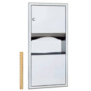 Bobrick B-369 Combination Commercial Paper Towel Dispenser/Waste Receptacle, Recessed-Mounted, Stainless Steel