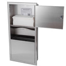 Bobrick B-369 Combination Commercial Paper Towel Dispenser/Waste Receptacle, Recessed-Mounted, Stainless Steel - TotalRestroom.com