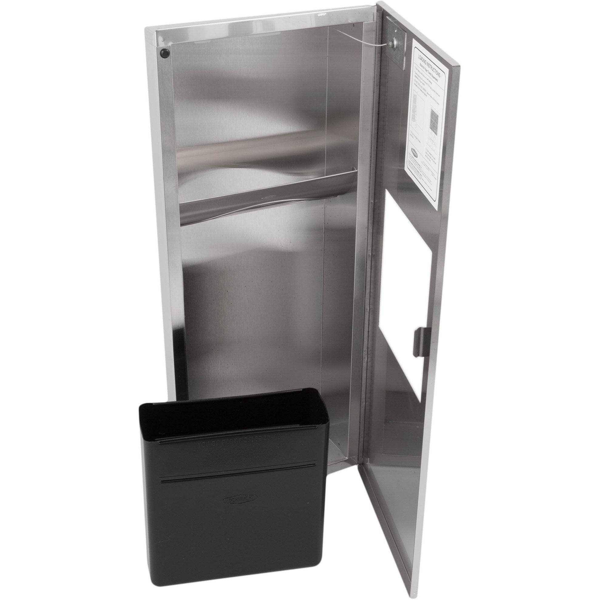 Bobrick B-36903 Combination Commercial Paper Towel Dispenser/Waste Receptacle, Recessed-Mounted, Stainless Steel - TotalRestroom.com