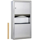 Bobrick B-3699 Combination Commercial Paper Towel Dispenser/Waste Receptacle, Surface-Mounted, Stainless Steel