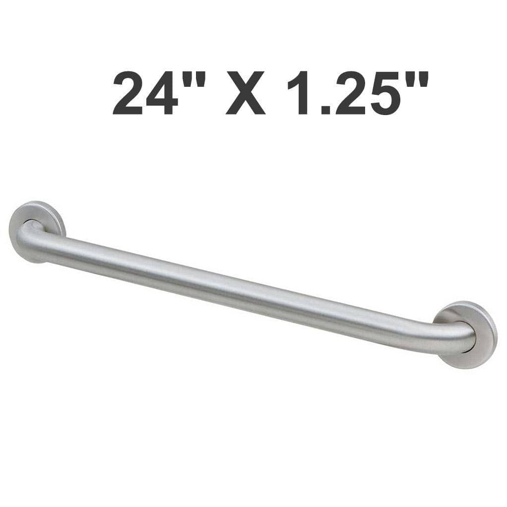 Bobrick B-5806x24 Commercial Grab Bar, 1-1/4" Diameter x 24" Length, Concealed-Mounted, Stainless Steel - TotalRestroom.com