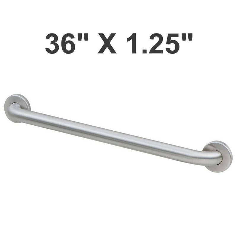 Bobrick B-5806x36 Commercial Grab Bar, 1-1/4" Diameter x 36" Length, Concealed-Mounted, Stainless Steel - TotalRestroom.com