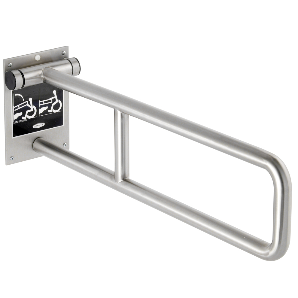 Bobrick B-4998 Commercial Grab Bar, 1-1/4" Diameter x 29" Length, Concealed-Mounted, Stainless Steel