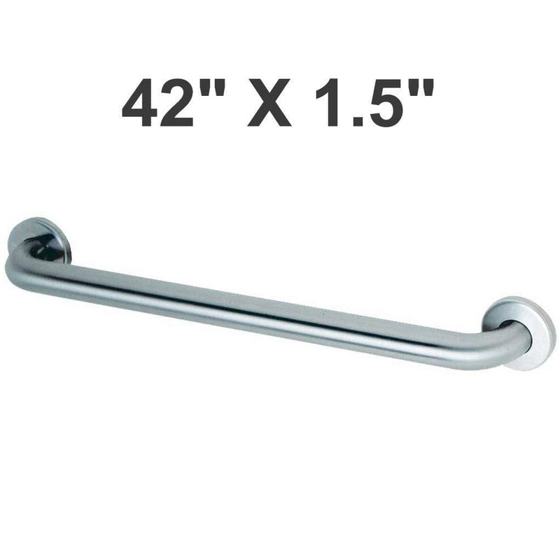 Bobrick B-6806x42 Commercial Grab Bar, 1-1/2" Diameter x 42" Length, Concealed-Mounted, Stainless Steel - TotalRestroom.com