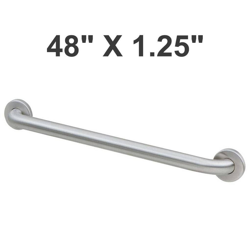 Bobrick B-5806.99x48 (48 x 1.25) Commercial Grab Bar, 1-1/4" Diameter x 48" Length, Concealed-Mounted, Stainless Steel (Peened)