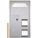 Bobrick B-3574 Combination Commercial Seat-Cover Dispenser/Toilet Paper Dispenser/Waste Receptacle, Recessed-Mounted, Stainless Steel