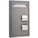 Bobrick B-3479 Combination Commercial Seat-Cover Dispenser/Toilet Paper Dispenser, Surface-Mounted, Stainless Steel - TotalRestroom.com