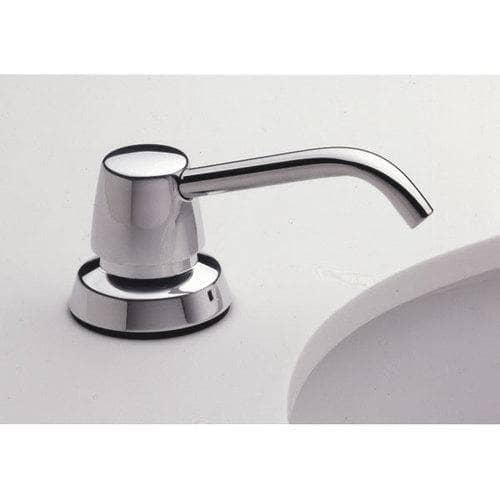 Bobrick B-8226 Commercial Liquid Soap Dispenser, Countertop Mounted, Manual-Push, Stainless Steel - 6" Spout Length - TotalRestroom.com