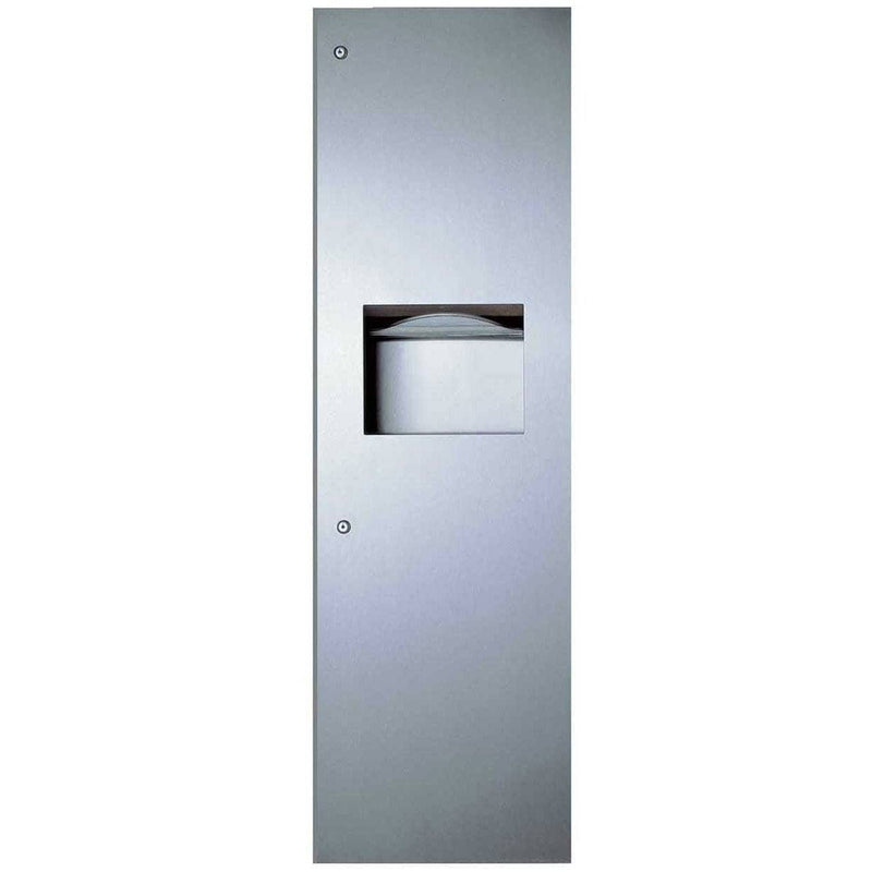 Bobrick B-39003 Combination Commercial Paper Towel Dispenser/Waste Receptacle, Recessed-Mounted, Stainless Steel - TotalRestroom.com
