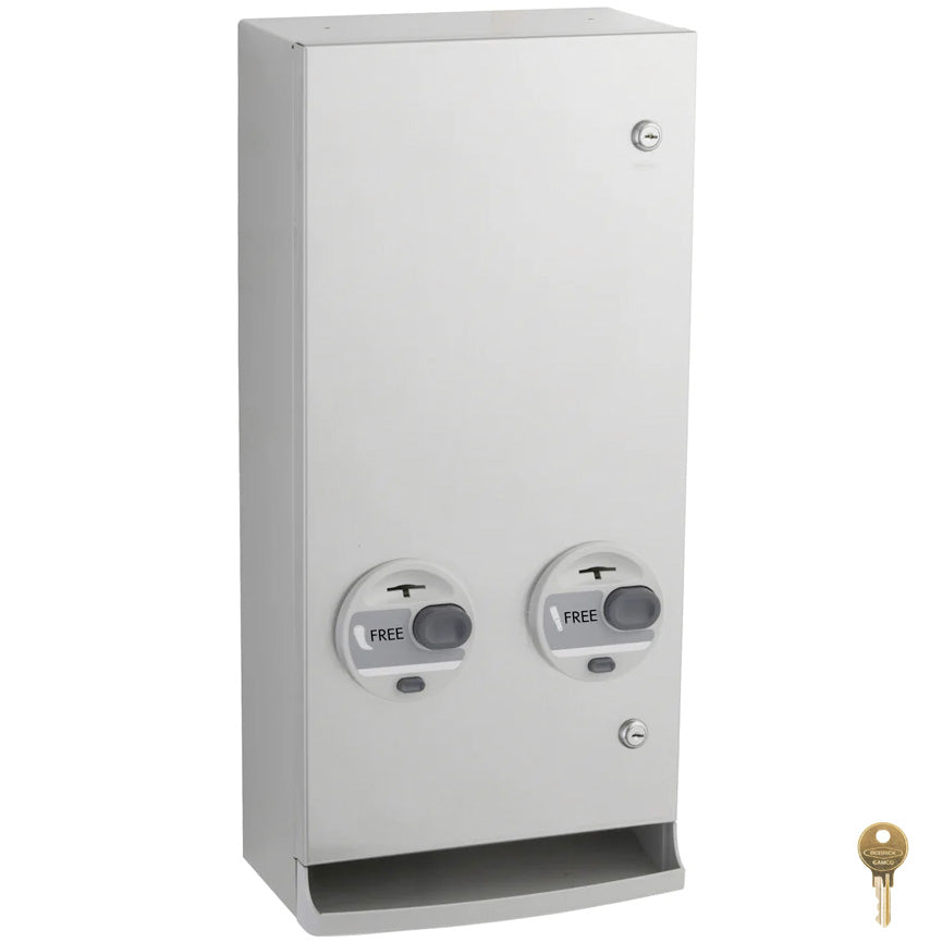 Bobrick B-2706C Commercial Restroom Sanitary Napkin/ Tampon Dispenser, Free-Operated, Surface-Mounted, Stainless Steel