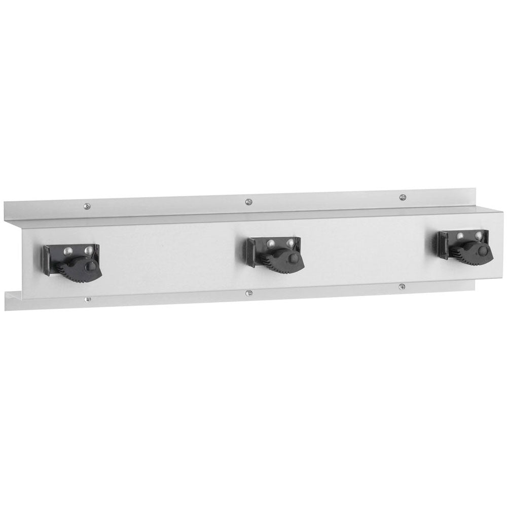 Bobrick B-223x24 Commercial Mop and Broom Holder, 8" W x 34" L, Stainless Steel
