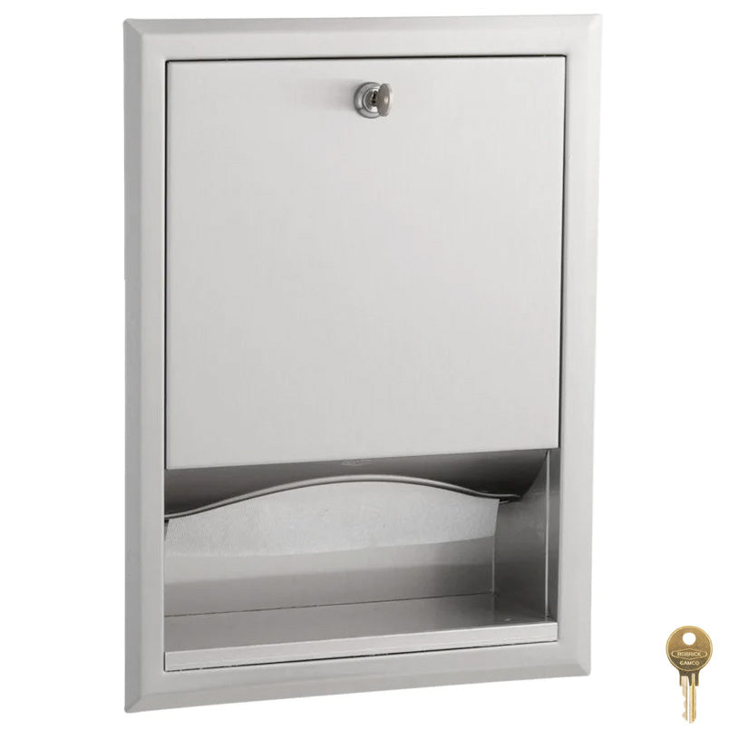 Bobrick B-359 Commercial Paper Towel Dispenser, Recessed-Mounted, Stainless Steel