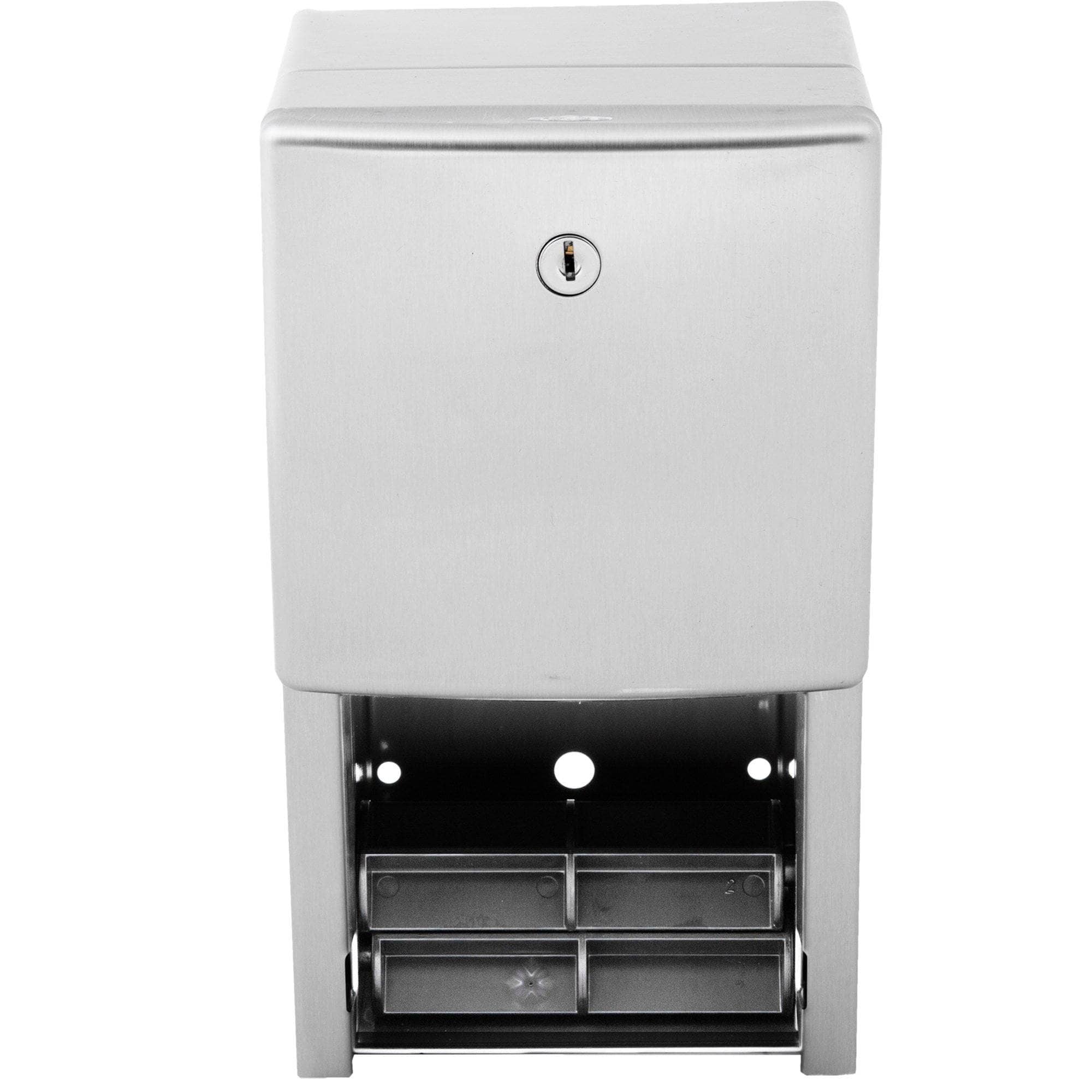 Bobrick B-4288 Commercial Toilet Paper Dispenser, Surface-Mounted, Stainless Steel w/ Satin Finish - TotalRestroom.com