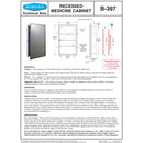 Bobrick B-397 Commercial Medicine Cabinet, Recessed-Mounted, Steel