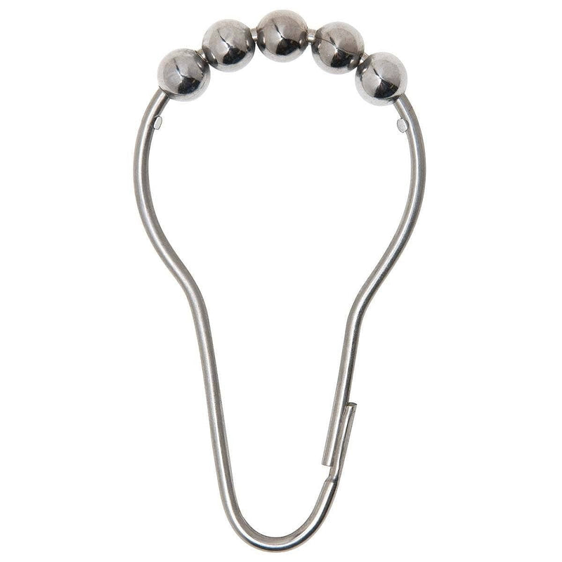Bradley 9540 Shower Curtain Hook w/ Roller, Brass w/ Nickel Plating - TotalRestroom.com