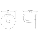 Bradley 9119-00 Single Robe Hook, Stainless Steel w/ Satin Finish - TotalRestroom.com