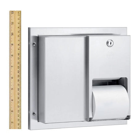 Bradley 5422-00 Commercial Toilet Paper Dispenser, Partition-Mounted, Stainless Steel