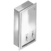 Bobrick BX-401-45 Commercial Restroom Sanitary Napkin/ Tampon Dispenser, 25 Cents, Surface-Mounted, Stainless Steel